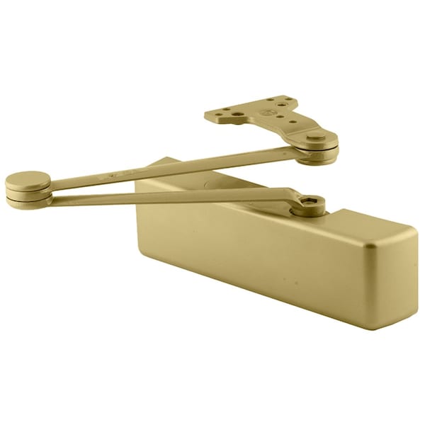 Grade 1 Surface Door Closer, Cush Arm, Push Side Mounting, 110 Degree Swing, Adjustable Size 1-6, Me
